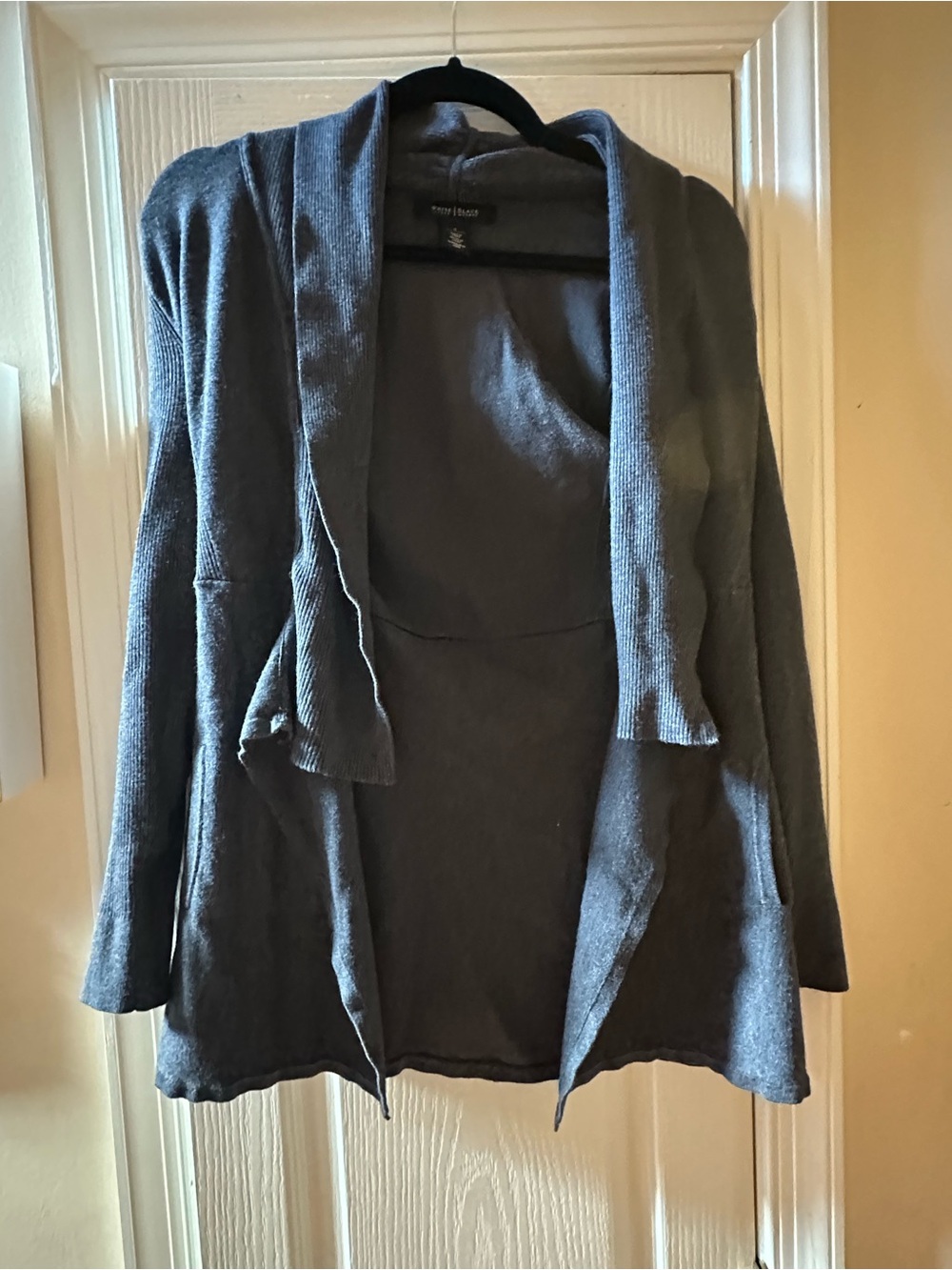 White House Black Market Open-Front Gray Knit Blazer